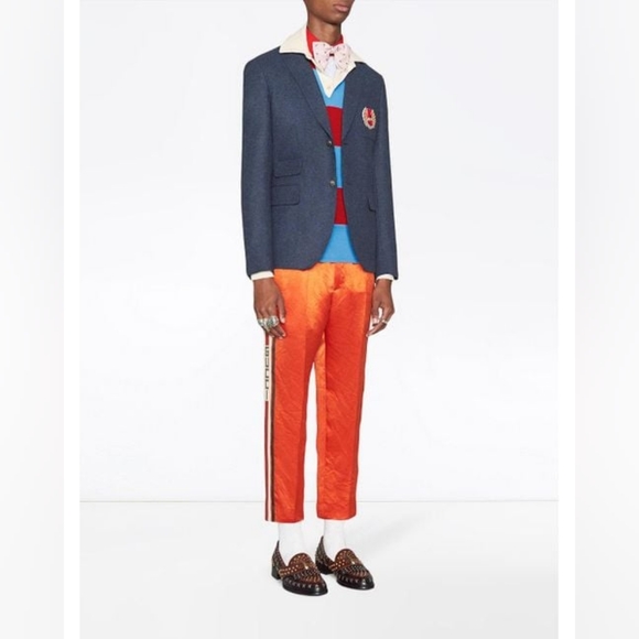 20. NWT GUCCI BLUE STRIPED POLO WITH THANATOS EMBROIDERY - Picture 3 of 11